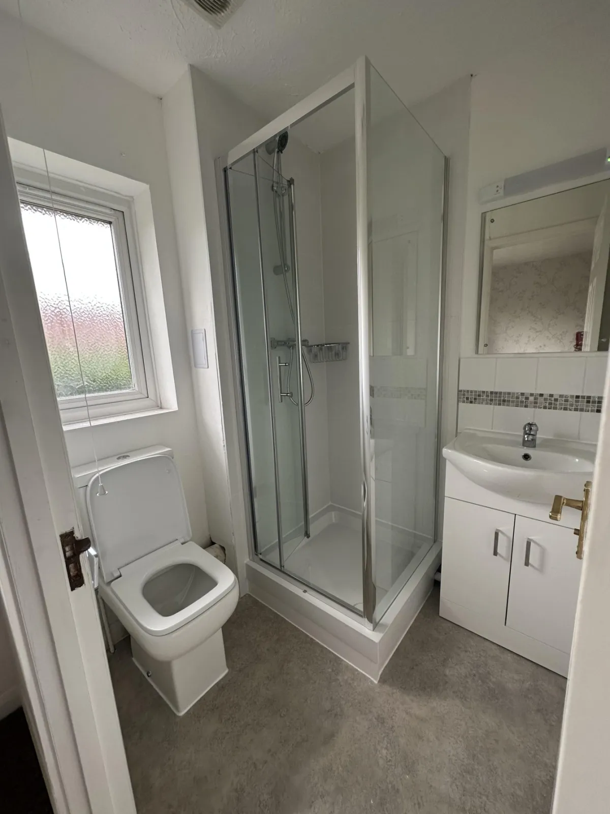 Bath to walk-in shower conversion after